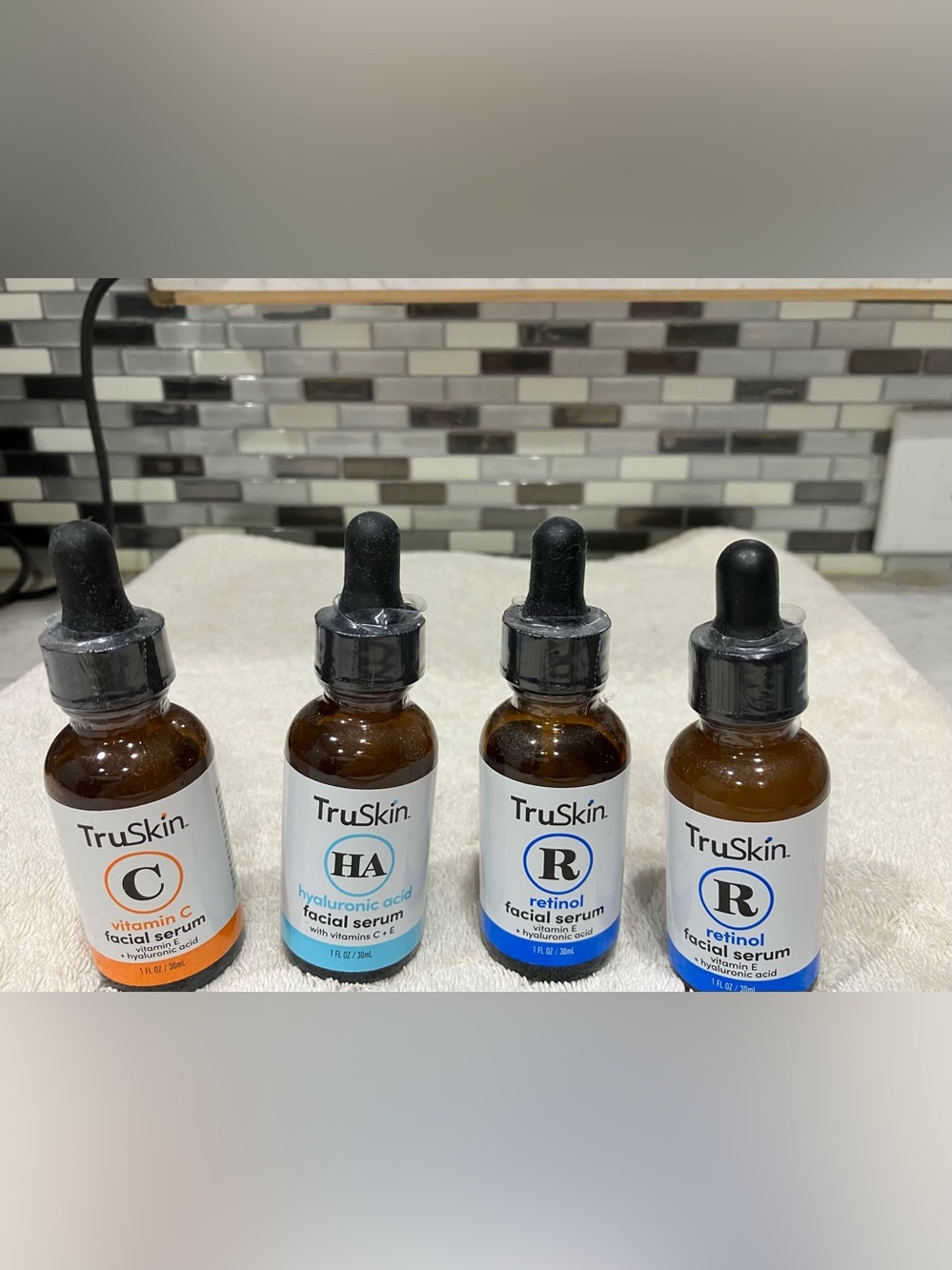 Skin Skincare Serum Set - Blue, Orange, White Labels